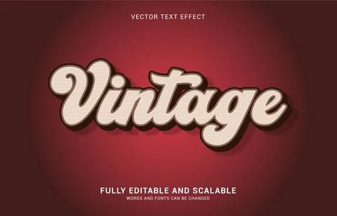 Editable text effect, Vintage style Stock Illustration
