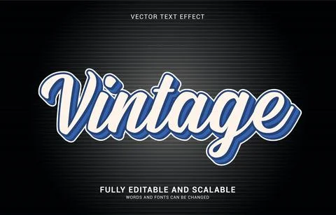 Editable text effect, Vintage style Stock Illustration