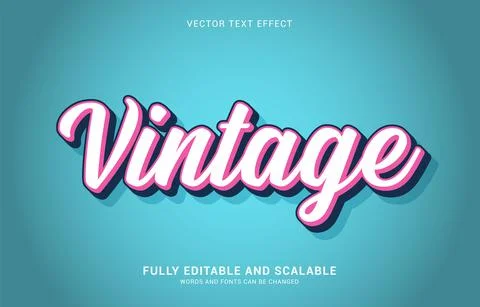 Editable text effect, Vintage style Stock Illustration