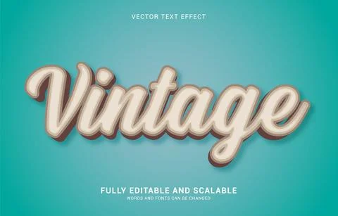 Editable text effect, Vintage style Stock Illustration