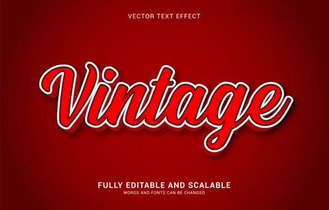 Editable text effect, Vintage style Stock Illustration
