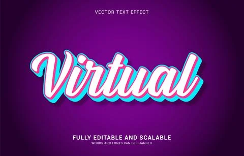 Editable text effect, Virtual style Stock Illustration