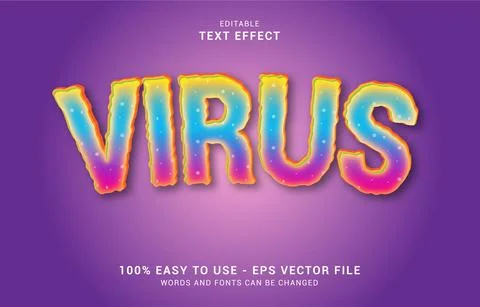 Editable text effect, Virus style Stock Illustration