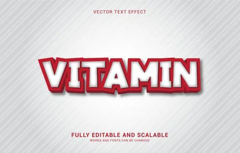 Editable text effect, Vitamin style Stock Illustration