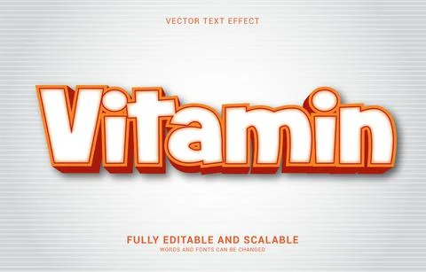 Editable text effect, Vitamin style Stock Illustration