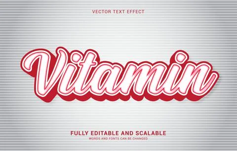 Editable text effect, Vitamin style Stock Illustration