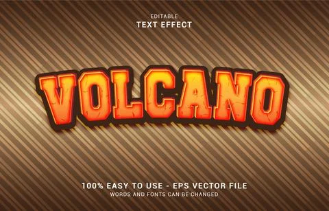 Editable text effect, Volcano style Stock Illustration