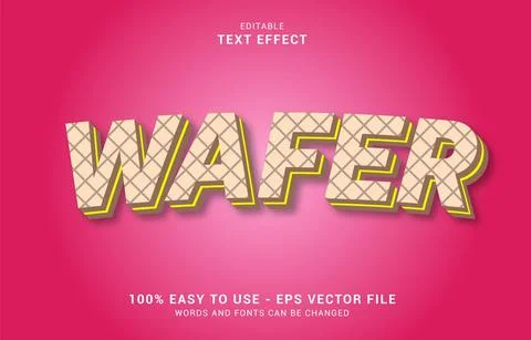 Editable text effect, wafer style Stock Illustration