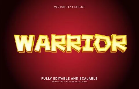 Editable text effect, Warrior style Stock Illustration