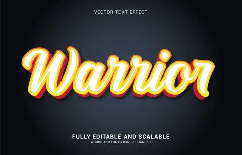 Editable text effect, Warrior style Stock Illustration