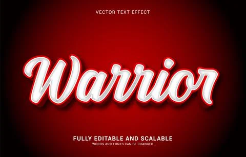 Editable text effect, Warrior style Stock Illustration