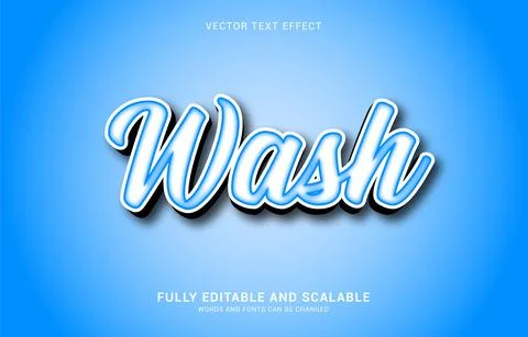Editable text effect, Wash style Stock Illustration