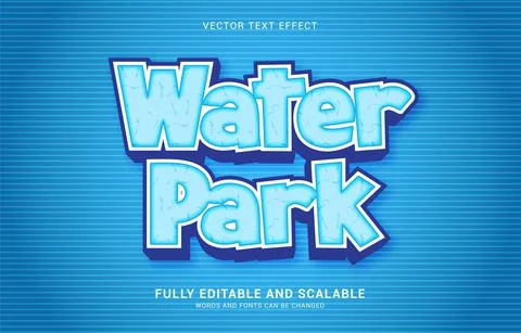Editable text effect, Water Park style Stock Illustration