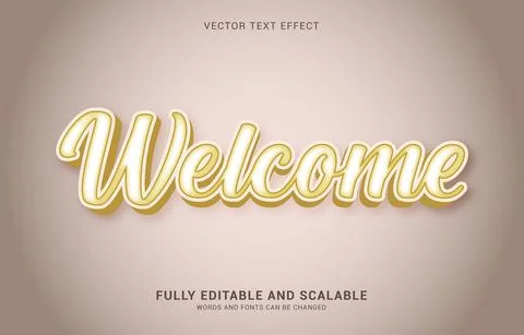 Editable text effect, Welcome style Stock Illustration
