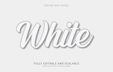 Editable text effect, White style Stock Illustration