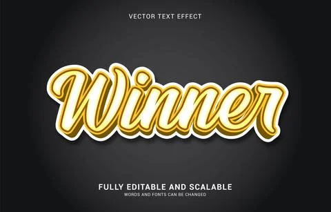 Editable text effect, Winner style Stock Illustration