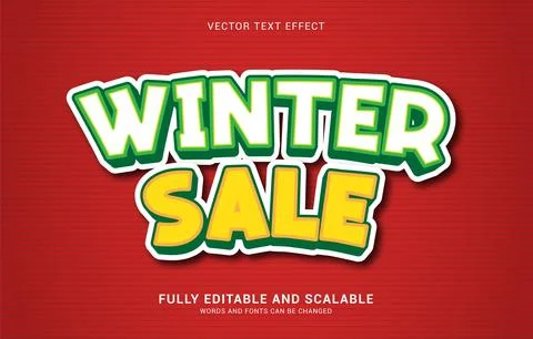 Editable text effect, Winter Sale style Illustrazione stock