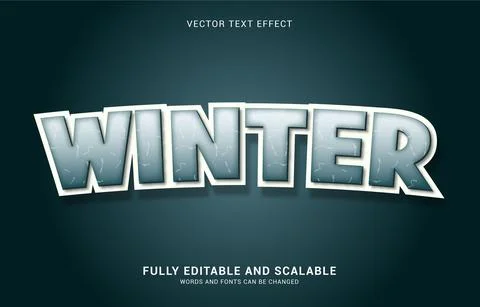Editable text effect, Winter style Stock Illustration