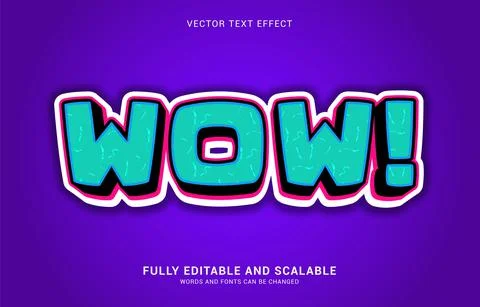Editable text effect, Wow style Stock Illustration