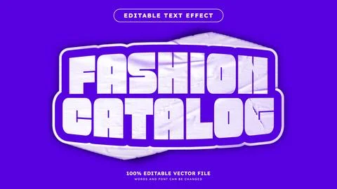 Editable Text Effect Wrinkled Matte Sticker Text Style Stock Illustration