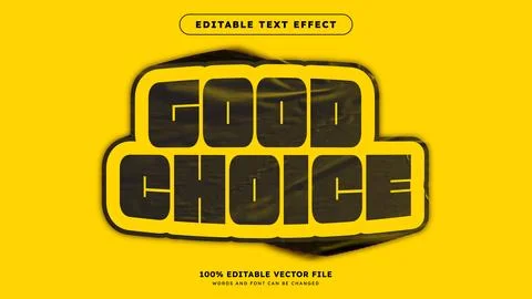 Editable Text Effect Wrinkled Matte Sticker Text Style Stock Illustration