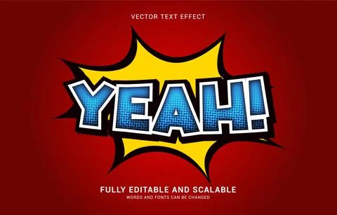 Editable text effect, Yeah style Stock Illustration