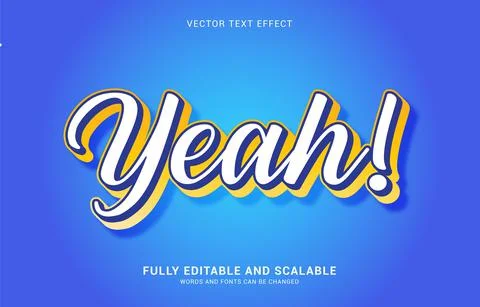 Editable text effect, Yeah style Stock Illustration