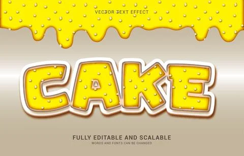 Editable text effect, Yellow Cake style Stock Illustration