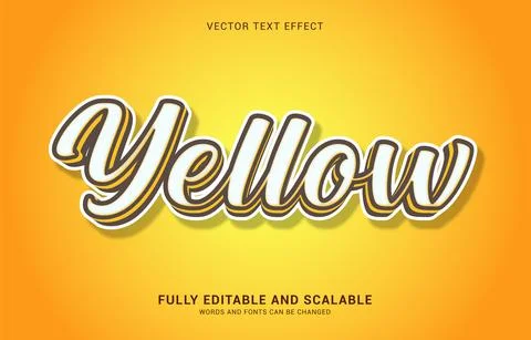Editable text effect, Yellow style Stock Illustration