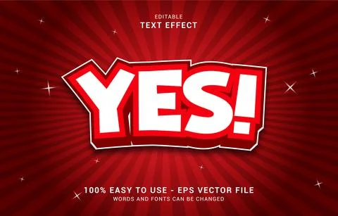 Editable text effect, YES! style Stock Illustration