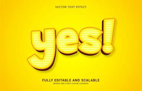 Editable text effect, Yes style Stock Illustration
