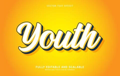 Editable text effect, Youth style Stock Illustration
