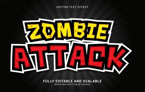 Editable text effect, Zombie Attack style Stock Illustration