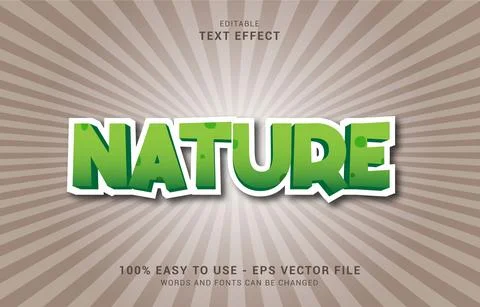 Editable text effect,3D Nature style Stock Illustration