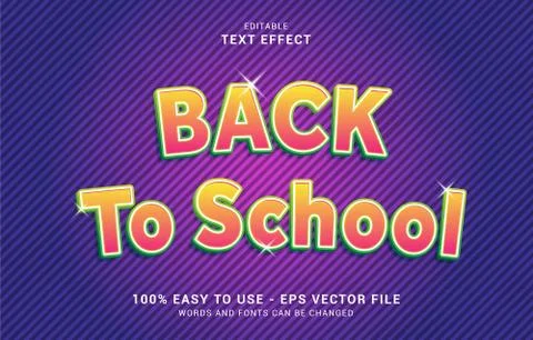 Editable text effect,back to school style vector design Stock Illustration