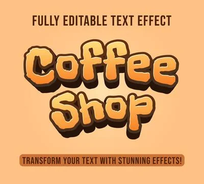 Editable text effects with Coffee Shop theme. Stock Illustration