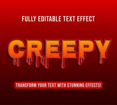 Editable text effects with Creepy theme. Stock Illustration