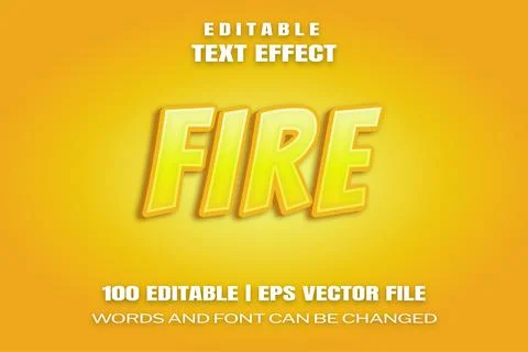Editable text effects fire , words and font can be changed Stock Illustration