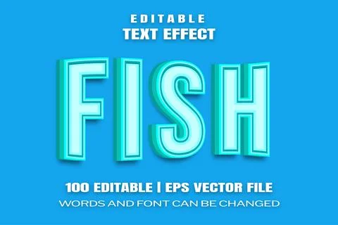 Editable text effects Fish Stock Illustration