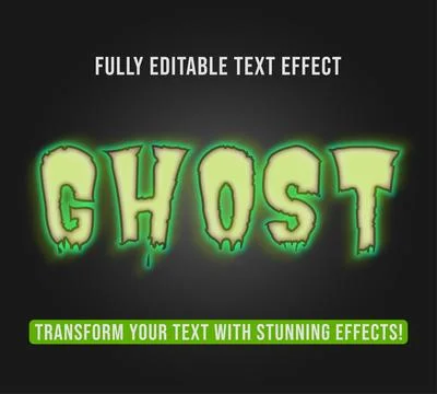 Editable text effects with Ghost theme. Stock Illustration