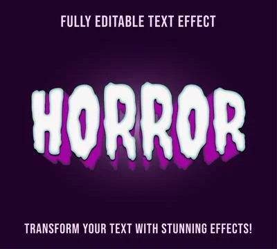 Editable text effects Horror theme Stock Illustration