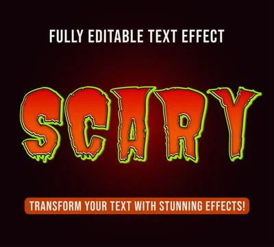 Editable text effects with Scary theme. Stock Illustration