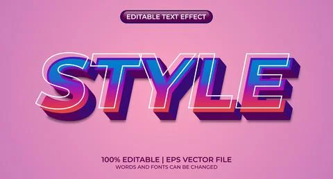 Editable text effects - Style text effects Stock Illustration