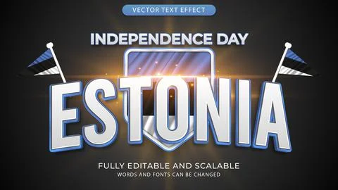 Editable text effects with the theme of independence day of world countries Stock Illustration