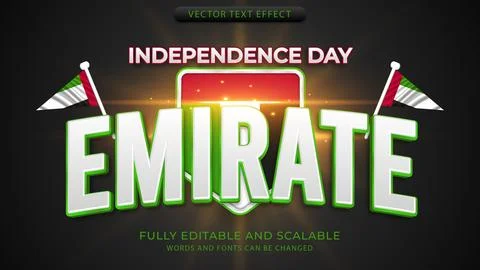 Editable text effects with the theme of independence day of world countries Stock Illustration