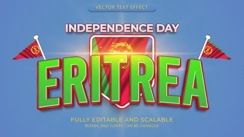 Editable text effects with the theme of independence day of world countries Stock Illustration