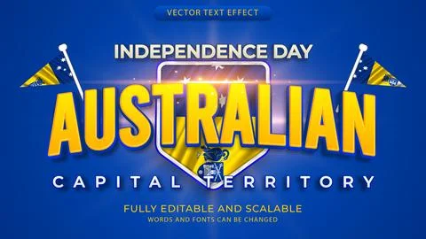 Editable text effects with the theme of independence day of world countries Stock Illustration