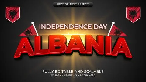 Editable text effects with the theme of independence day of world countries Stock Illustration