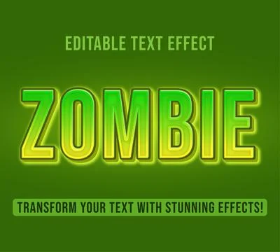 Editable text effects with zombie theme Stock Illustration