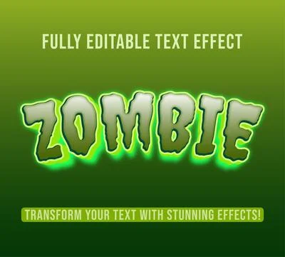 Editable text effects with Zombie theme Stock Illustration